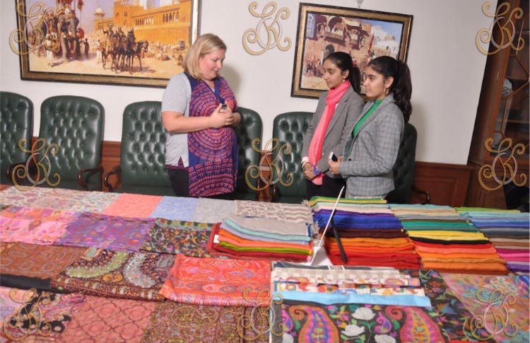 Foreigner Admiring collection of The Splendor of Kashmir, Imperial Hotel, January 2017