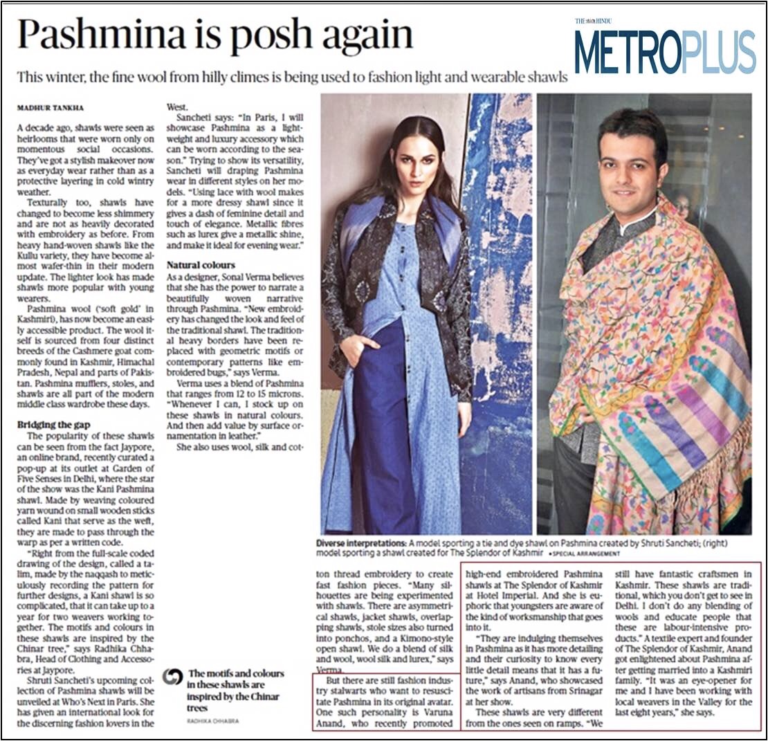 The Hindu Metro plus, January 2018.